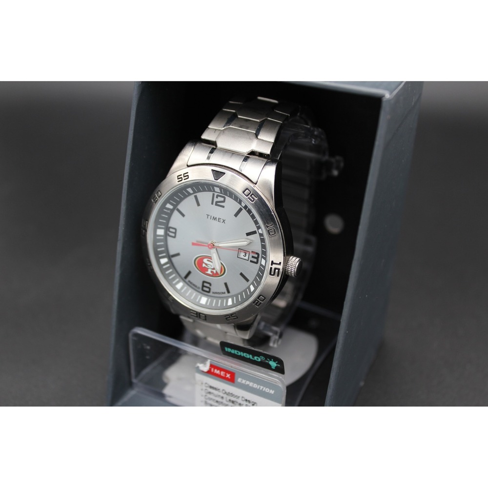 Timex Citation San Francisco 49ers Mens Watch Silver‎ w/ Indiglo